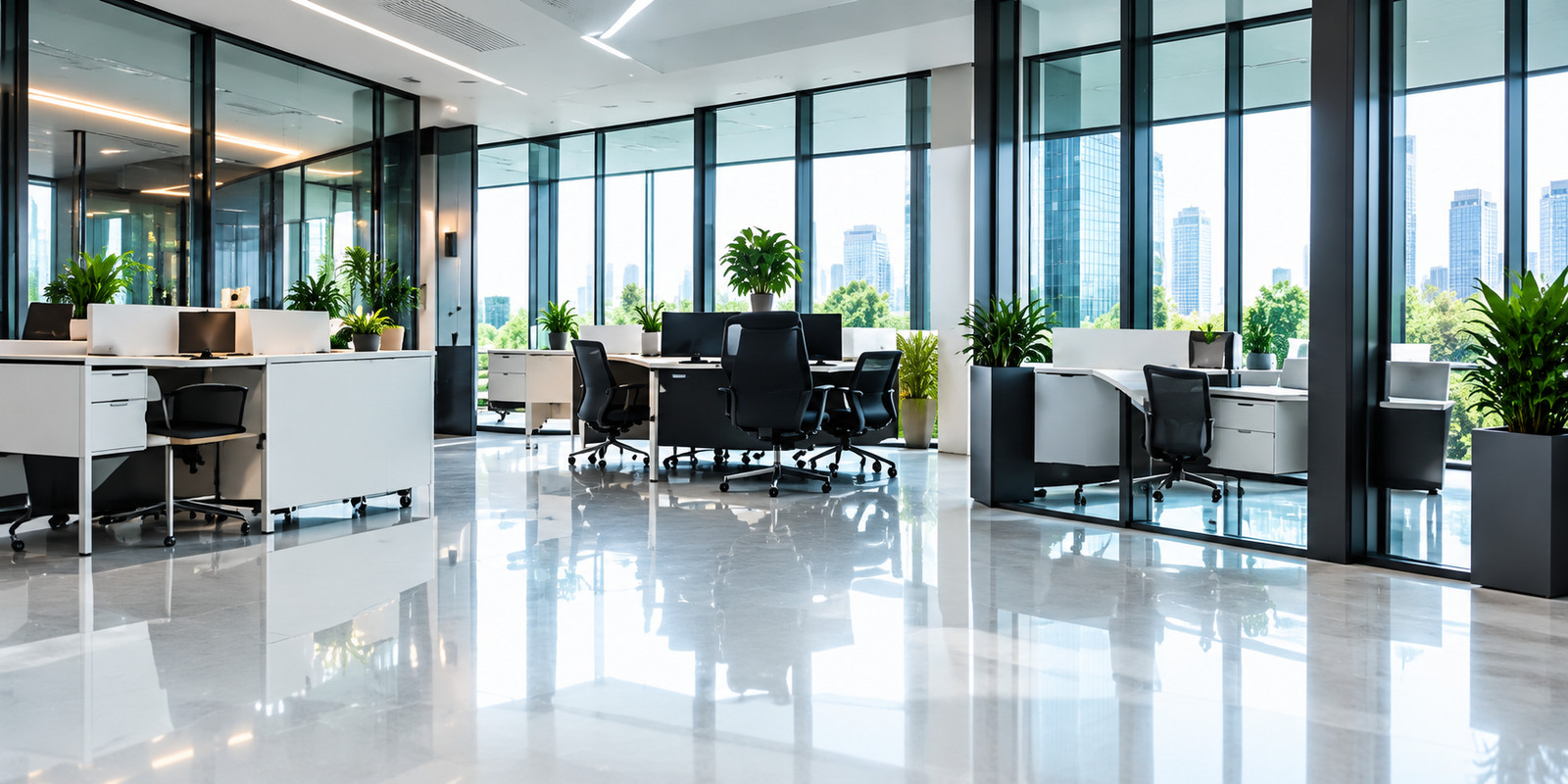 Clean open-plan commercial office